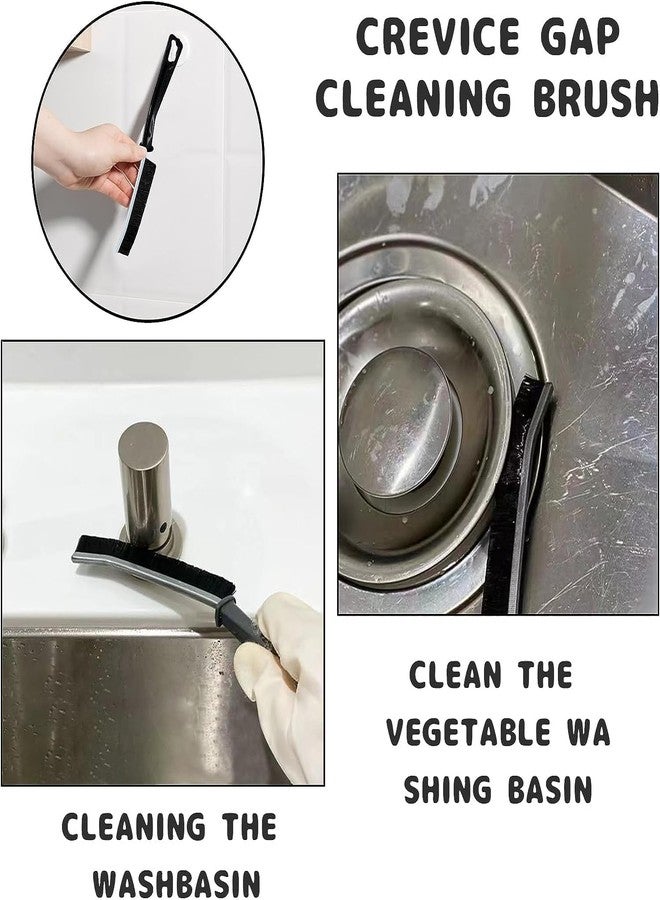 JIOLIVE Multi Surface Bathroom Gap Cleaning Brush - Narrow Space Scrubber for Tiles, Faucets, Sink Drains, and Oven Corners - Ergonomic Design for Precision Cleaning in Hard-to-Reach Areas (Set of 3) - Image 4